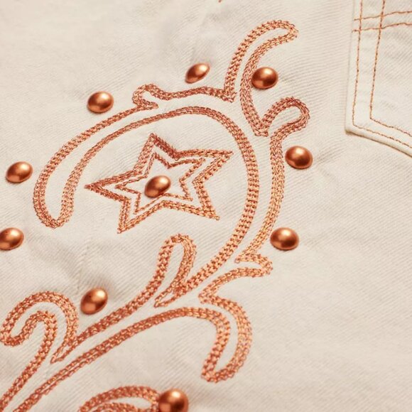 Levi's 501 '93 Cut Off Rodeo Boots Shorts in Ecru Unisex NWT - Picture 7 of 15